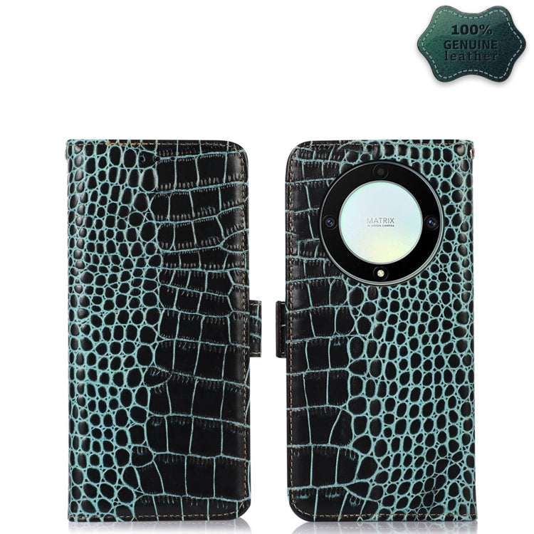 For Honor X9a/X40 5G Crocodile Top Layer Cowhide Leather Phone Case(Green) - free shipping - PMC TechLife - Order now!