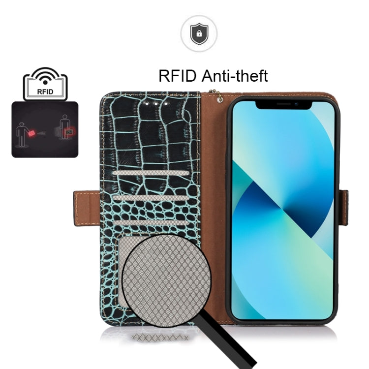 For Motorola Moto G73 5G Crocodile Top Layer Cowhide Leather Phone Case(Green) - Motorola Cases by PMC TechLife | Online Shopping South Africa | PMC TechLife | Buy Now Pay Later Mobicred