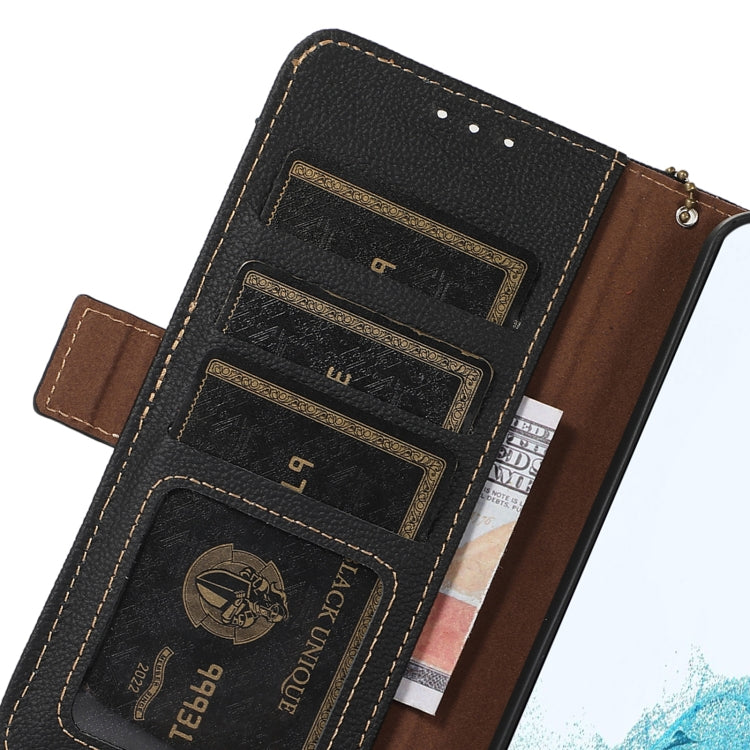 For Sony Xperia 10 IV Side-Magnetic TJ Genuine Leather RFID Phone Case(Black) - Sony Cases by PMC TechLife | Online Shopping South Africa | PMC TechLife | Buy Now Pay Later Mobicred