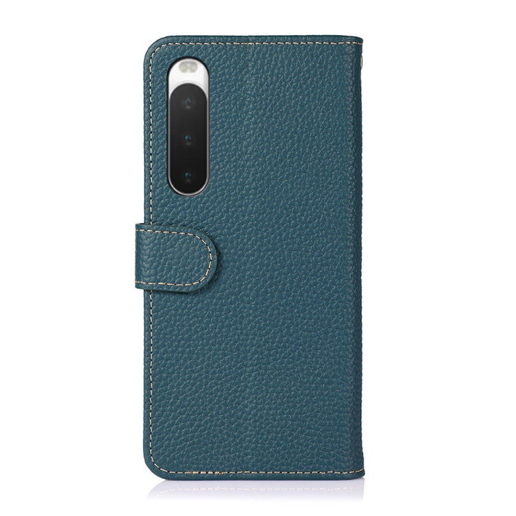 For Sony Xperia 10 IV KHAZNEH Litchi Genuine Leather Phone Case(Green) - Sony Cases by PMC TechLife | Online Shopping South Africa | PMC TechLife | Buy Now Pay Later Mobicred