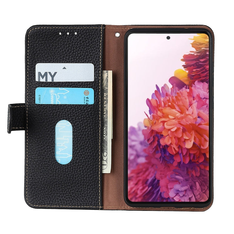 For Sony Xperia 10 IV KHAZNEH Litchi Genuine Leather Phone Case(Black) - Sony Cases by PMC TechLife | Online Shopping South Africa | PMC TechLife | Buy Now Pay Later Mobicred