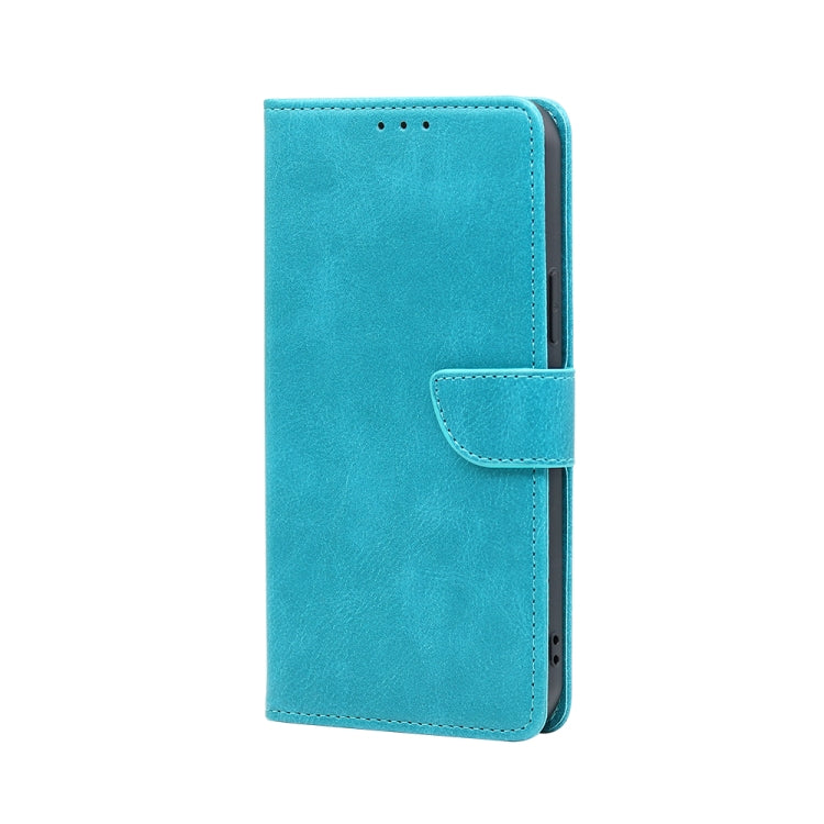 For OPPO A17k Calf Texture Buckle Flip Leather Phone Case(Light Blue) - OPPO Cases by PMC TechLife | Online Shopping South Africa | PMC TechLife