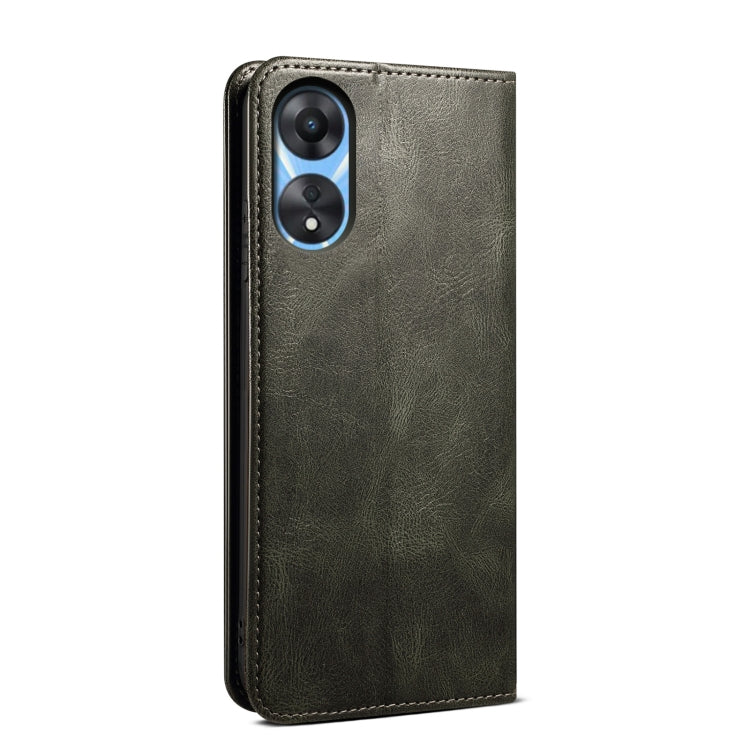 For OPPO A58 5G / A58x / A78 5G Oil Wax Crazy Horse Texture Leather Phone Case(Green) - OPPO Cases by PMC TechLife | Online Shopping South Africa | PMC TechLife | Buy Now Pay Later Mobicred