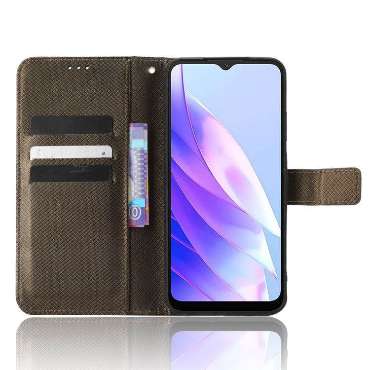 For Blackview A52 Diamond Texture Leather Phone Case(Brown) - More Brand by PMC TechLife | Online Shopping South Africa | PMC TechLife | Buy Now Pay Later Mobicred