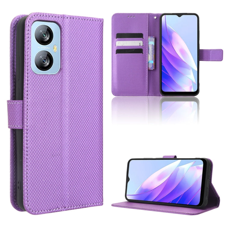 For Blackview A52 Diamond Texture Leather Phone Case(Purple) - More Brand by PMC TechLife | Online Shopping South Africa | PMC TechLife | Buy Now Pay Later Mobicred
