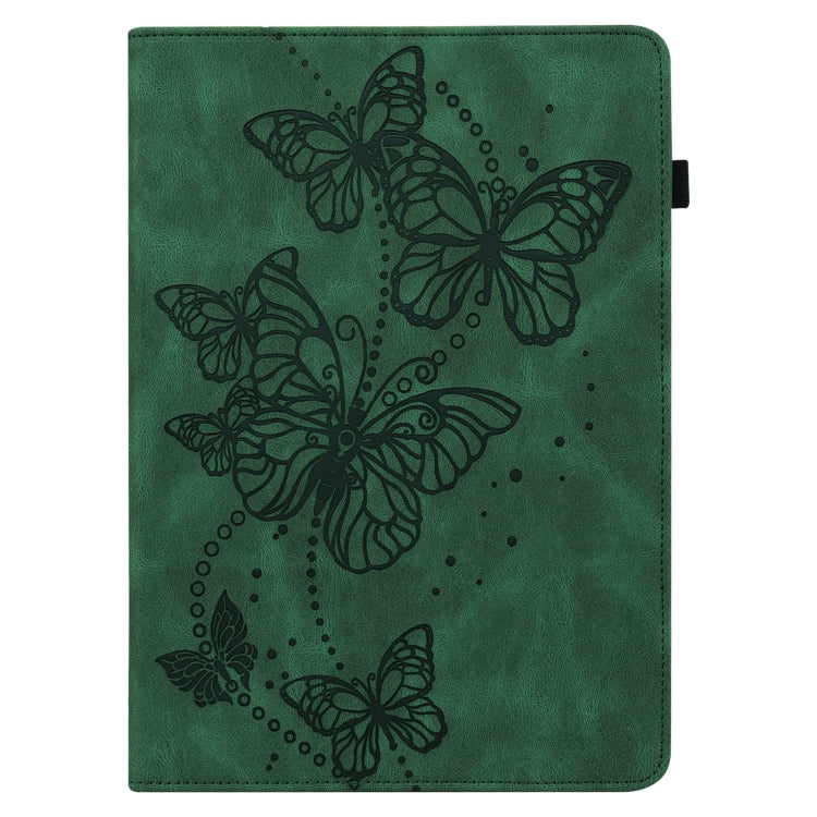For Lenovo Tab M8 4th Gen Embossed Butterfly Pattern Leather Tablet Case(Green) - Lenovo by PMC TechLife | Online Shopping South Africa | PMC TechLife | Buy Now Pay Later Mobicred