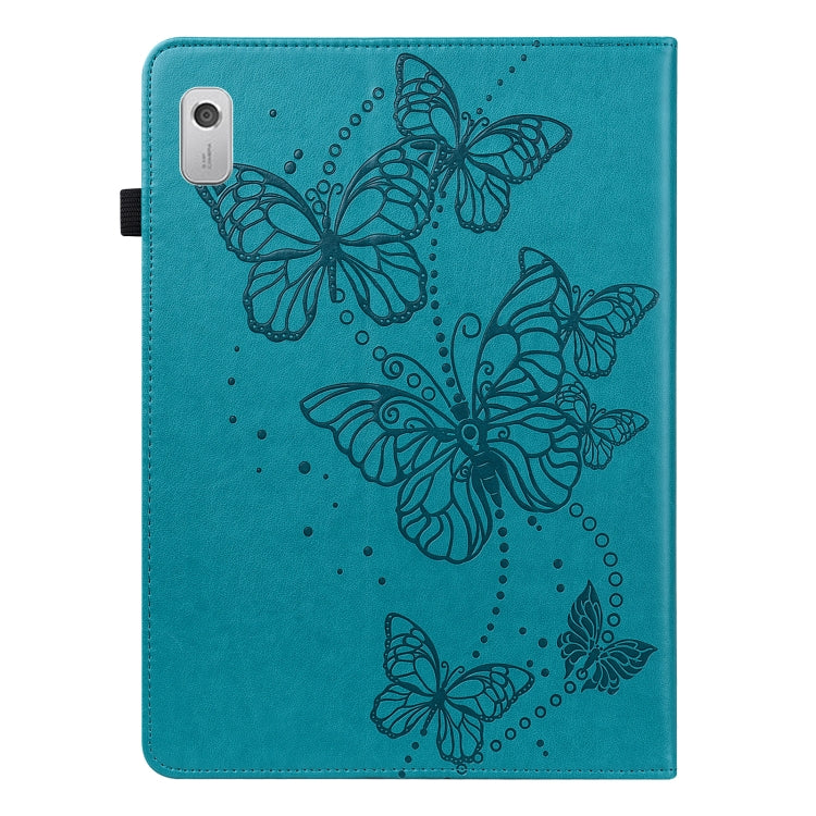 For Lenovo Tab M8 4th Gen Embossed Butterfly Pattern Leather Tablet Case(Blue) - Lenovo by PMC TechLife | Online Shopping South Africa | PMC TechLife | Buy Now Pay Later Mobicred