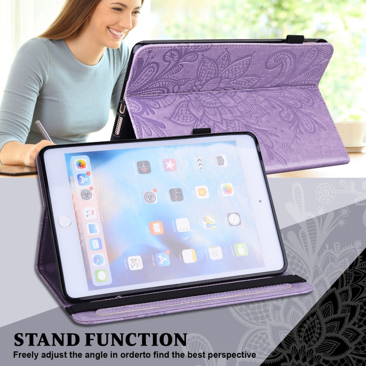 For Lenovo Tab M8 4th Gen Lace Flower Embossing Pattern Leather Tablet Case(Purple) - Lenovo by PMC TechLife | Online Shopping South Africa | PMC TechLife | Buy Now Pay Later Mobicred