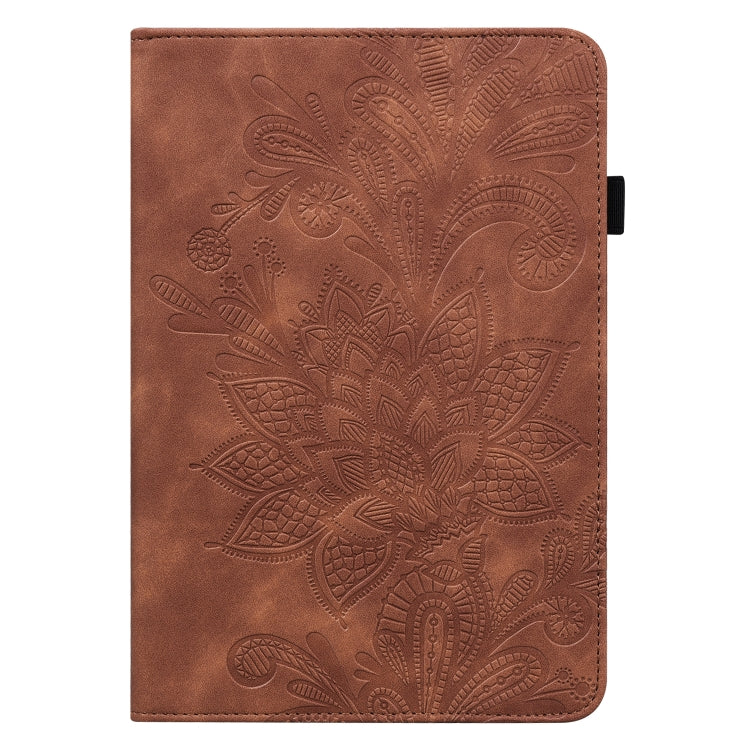 For Lenovo Tab M8 4th Gen Lace Flower Embossing Pattern Leather Tablet Case(Brown) - Lenovo by PMC TechLife | Online Shopping South Africa | PMC TechLife | Buy Now Pay Later Mobicred