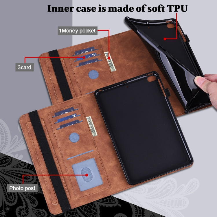 For Lenovo Tab M8 4th Gen Lace Flower Embossing Pattern Leather Tablet Case(Brown) - Lenovo by PMC TechLife | Online Shopping South Africa | PMC TechLife | Buy Now Pay Later Mobicred
