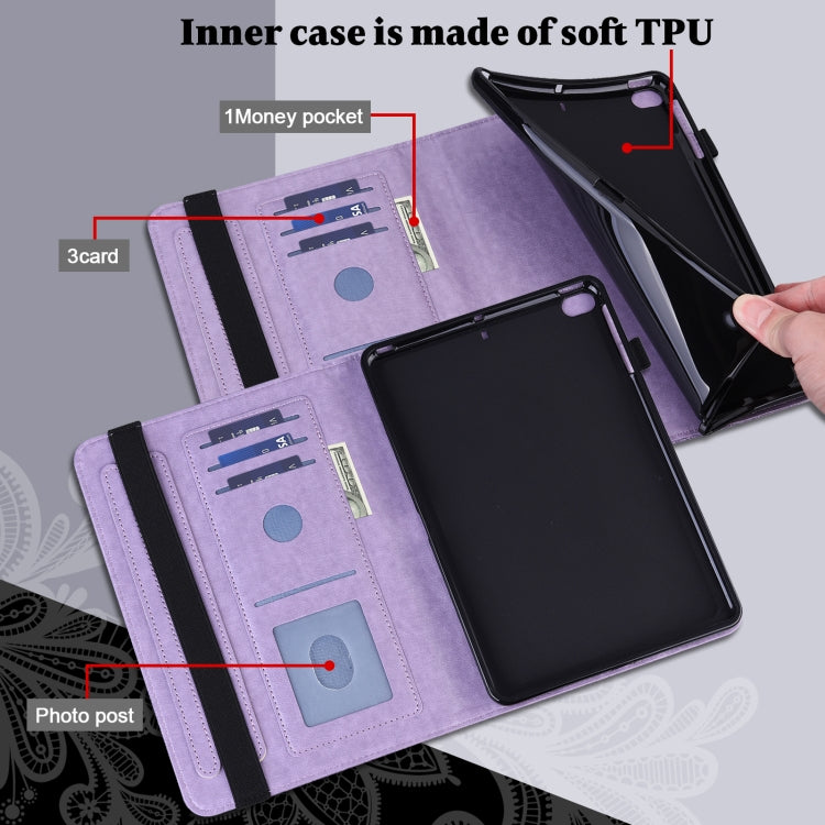 For Lenovo Pad Plus 2023 11.5 inch / Tab P11 Gen 2 Lace Flower Embossing Pattern Leather Tablet Case(Purple) - Lenovo by PMC TechLife | Online Shopping South Africa | PMC TechLife | Buy Now Pay Later Mobicred