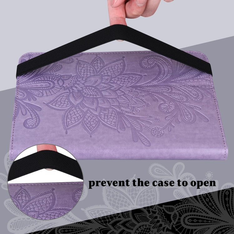 For Lenovo Pad Plus 2023 11.5 inch / Tab P11 Gen 2 Lace Flower Embossing Pattern Leather Tablet Case(Purple) - Lenovo by PMC TechLife | Online Shopping South Africa | PMC TechLife | Buy Now Pay Later Mobicred