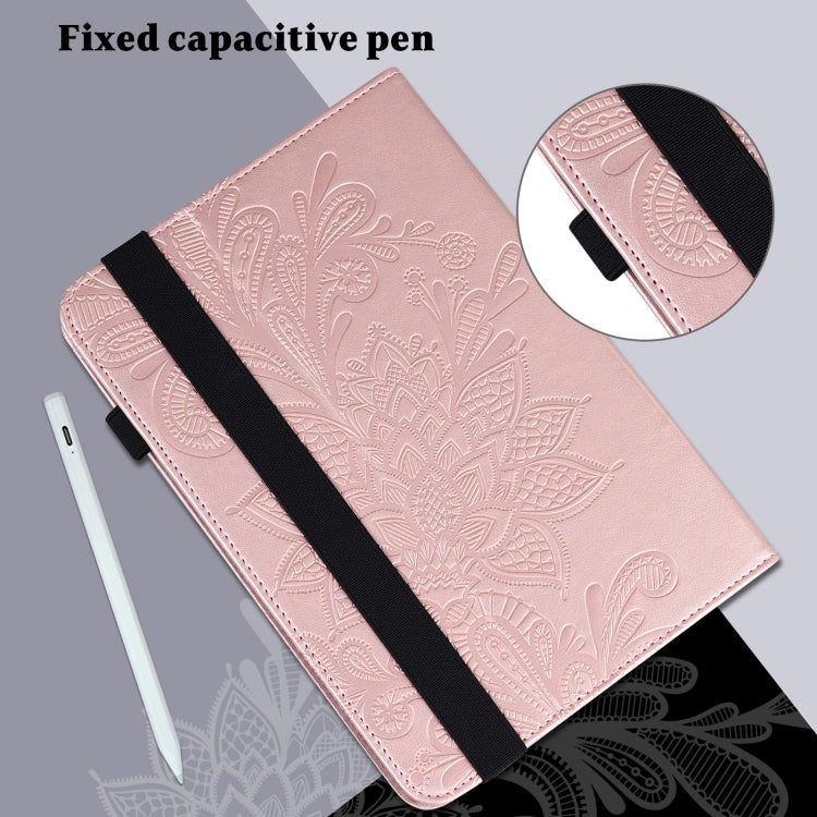 For Lenovo Pad Plus 2023 11.5 inch / Tab P11 Gen 2 Lace Flower Embossing Pattern Leather Tablet Case(Gold) - Lenovo by PMC TechLife | Online Shopping South Africa | PMC TechLife | Buy Now Pay Later Mobicred