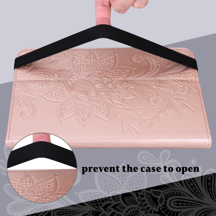 For Lenovo Pad Plus 2023 11.5 inch / Tab P11 Gen 2 Lace Flower Embossing Pattern Leather Tablet Case(Gold) - Lenovo by PMC TechLife | Online Shopping South Africa | PMC TechLife | Buy Now Pay Later Mobicred