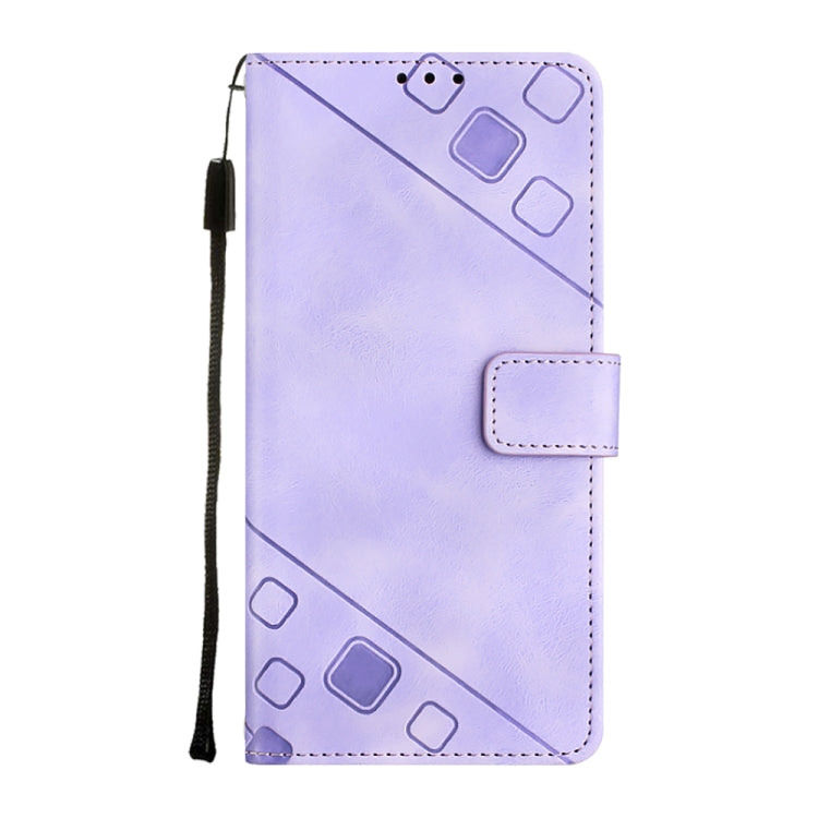 For OPPO Reno7 5G Foreign / Find X5 Lite Skin-feel Embossed Leather Phone Case(Light Purple) - OPPO Cases by PMC TechLife | Online Shopping South Africa | PMC TechLife | Buy Now Pay Later Mobicred