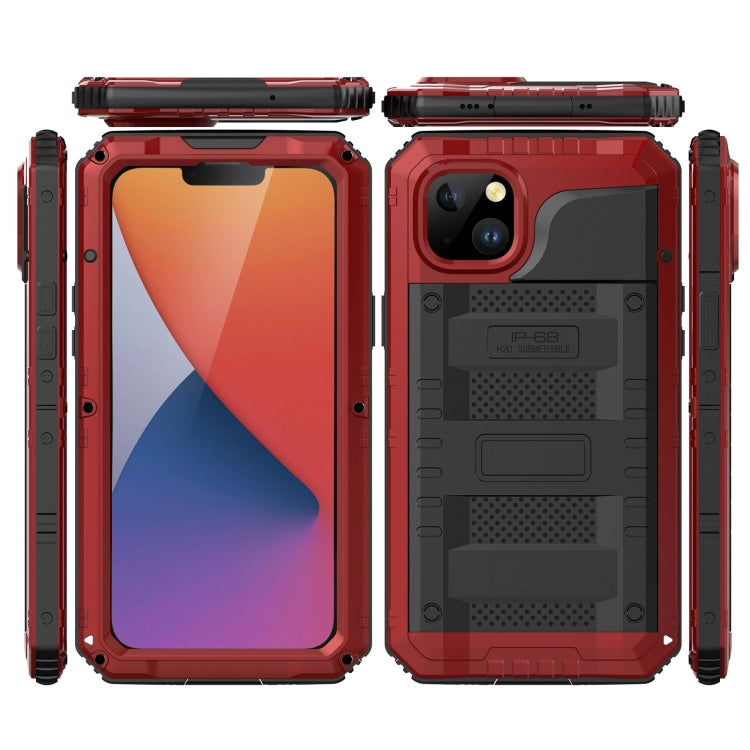 For iPhone 14 Plus RedPepper Wolf 360 Full Body Rugged Life Waterproof Phone Case(Red) - iPhone 14 Plus Cases by RedPepper | Online Shopping South Africa | PMc TechLife | Buy Now Pay Later Mobicred