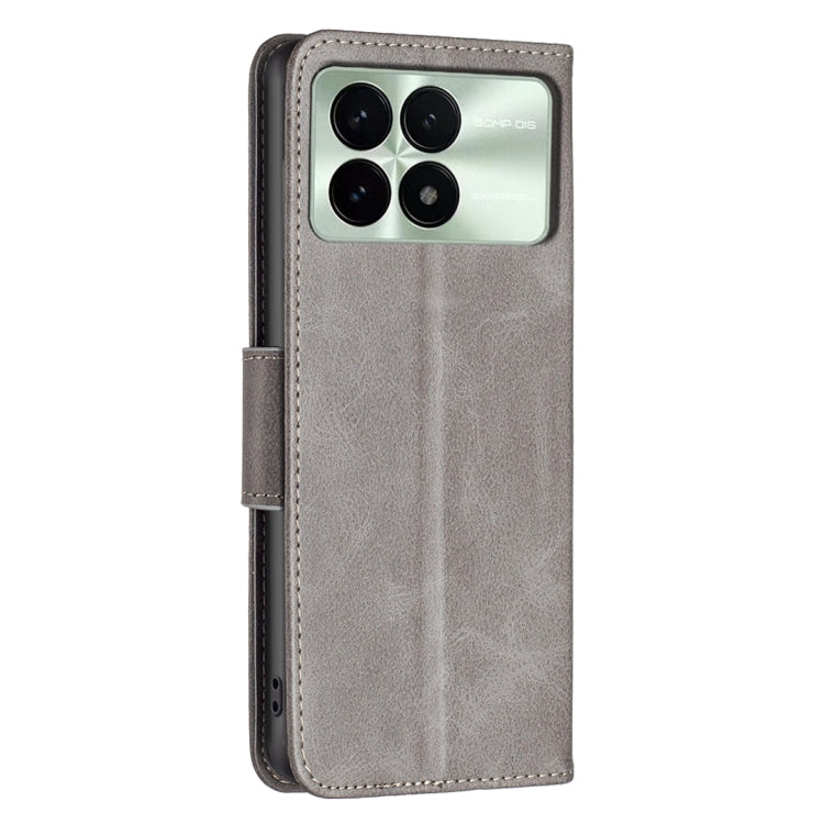 For Xiaomi Redmi K70 / K70 Pro Lambskin Texture Pure Color Flip Leather Phone Case(Grey) - Xiaomi Cases by PMC Jewellery | Online Shopping South Africa | PMC Jewellery | Buy Now Pay Later Mobicred