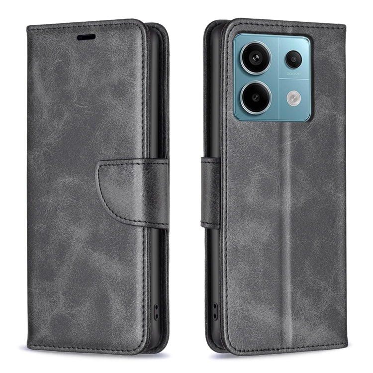 For Xiaomi Redmi Note 13 Pro 4G Global Lambskin Texture Pure Color Flip Leather Phone Case(Black) - Note 13 Pro Cases by PMC TechLife | Online Shopping South Africa | PMC TechLife | Buy Now Pay Later Mobicred
