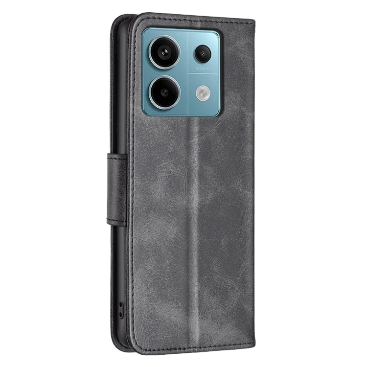 For Xiaomi Redmi Note 13 Pro 4G Global Lambskin Texture Pure Color Flip Leather Phone Case(Black) - Note 13 Pro Cases by PMC TechLife | Online Shopping South Africa | PMC TechLife | Buy Now Pay Later Mobicred