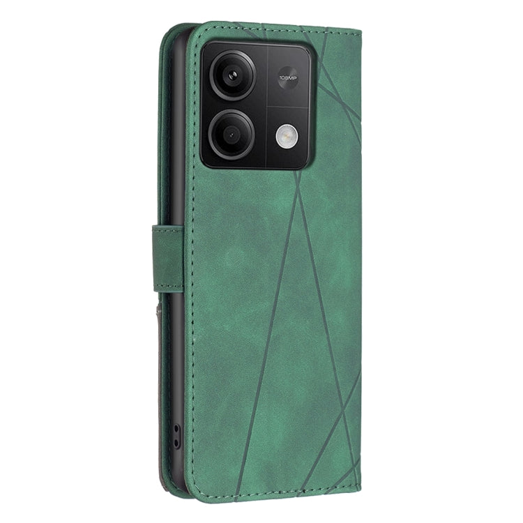 For Xiaomi Redmi Note 13 4G Global Magnetic Buckle Rhombus Texture Leather Phone Case(Green) - free shipping - PMC TechLife - Order now!