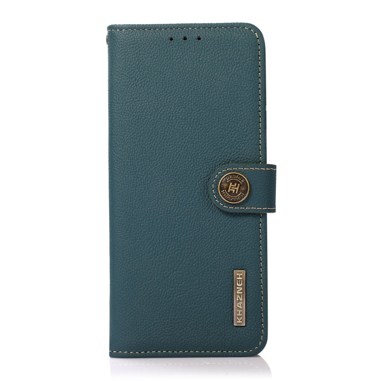 For OnePlus Ace 2 5G KHAZNEH Custer Texture RFID Genuine Leather Phone Case(Green) - OnePlus Cases by PMC TechLife | Online Shopping South Africa | PMC TechLife | Buy Now Pay Later Mobicred