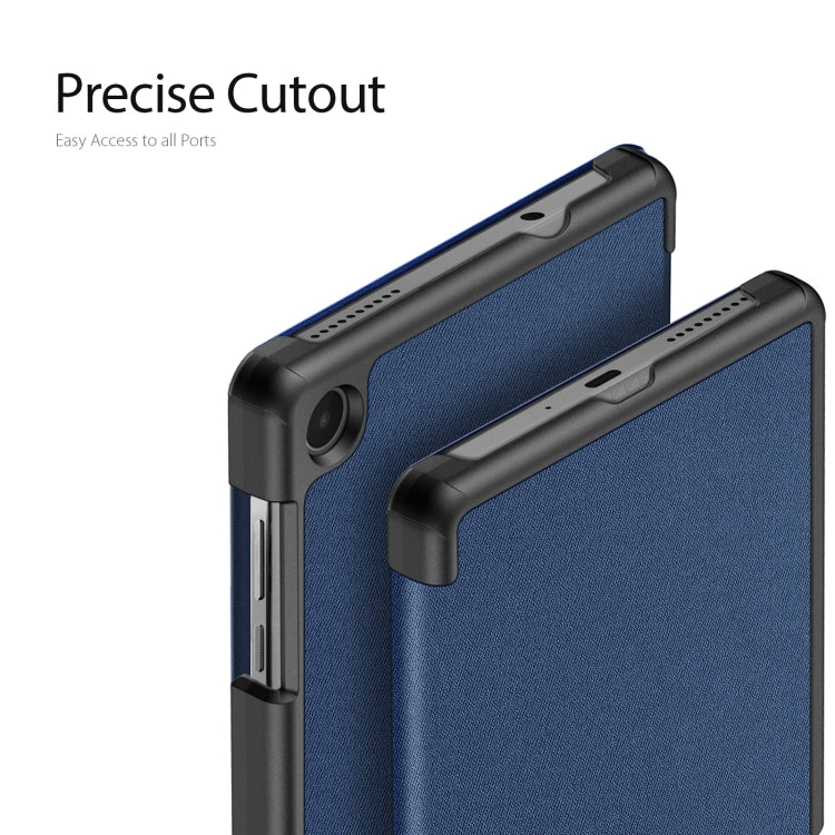 For Lenovo Tab M8 4th Gen DUX DUCIS Domo Series Magnetic Flip Leather Tablet Case(Blue) - free shipping - PMC Jewellery - Order now!