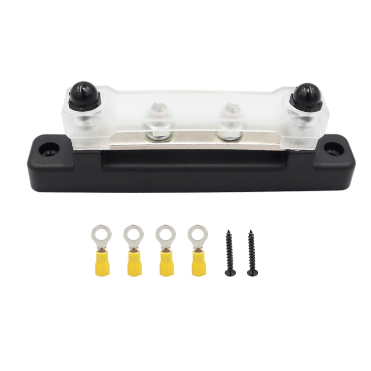 CP-3119 150A 12-48V RV Yacht Single-row 2-way Busbar with 4pcs Terminals(Black) - Booster Cable & Clip by PMC TechLife | Online Shopping South Africa | PMC TechLife | Buy Now Pay Later Mobicred