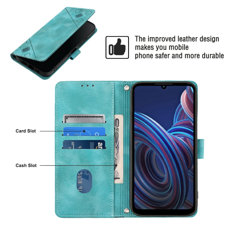 For ZTE Blade A72 Skin-feel Embossed Leather Phone Case(Green) - ZTE Cases by PMC TechLife | Online Shopping South Africa | PMC TechLife