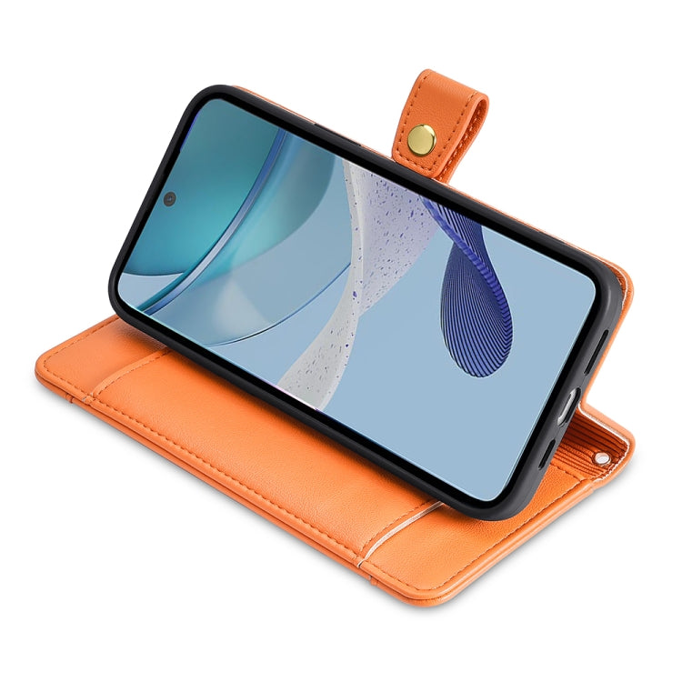 For Motorola Moto G53 5G/G13 4G/G23 4G Sheep Texture Cross-body Zipper Wallet Leather Phone Case(Orange) - Motorola Cases by PMC TechLife | Online Shopping South Africa | PMC TechLife | Buy Now Pay Later Mobicred