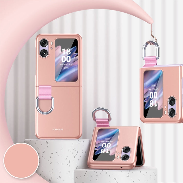 For OPPO Find N2 Flip Skin Feel Ultra-thin Ring Buckle Shockproof Phone Case(Rose Gold) - Find N2 Flip Cases by PMC TechLife | Online Shopping South Africa | PMC TechLife