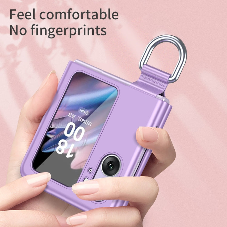For OPPO Find N2 Flip Skin Feel Ultra-thin Ring Buckle Shockproof Phone Case(Rose Gold) - Find N2 Flip Cases by PMC TechLife | Online Shopping South Africa | PMC TechLife