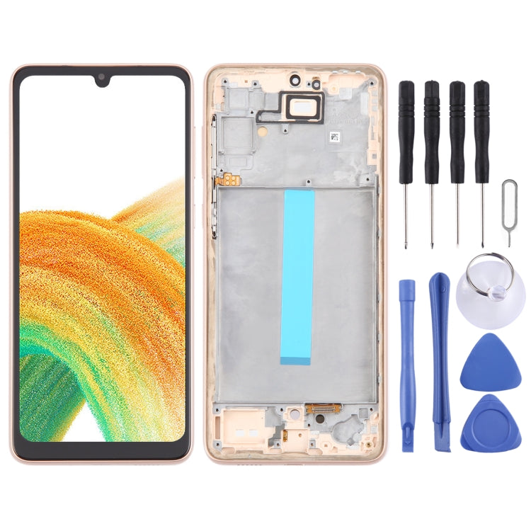 For Samsung Galaxy A33 5G SM-A336 6.36 inch OLED LCD Screen Digitizer Full Assembly with Frame (Gold) - free shipping - PMc TechLife - Order now!