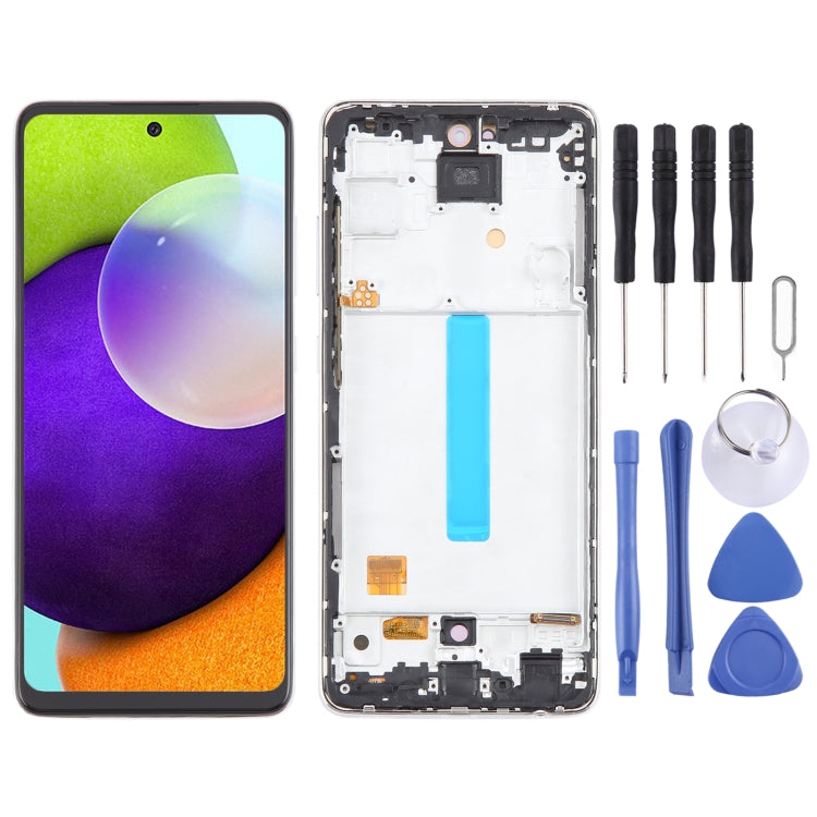 For Samsung Galaxy A52 4G SM-A525 6.43 inch OLED LCD Screen Digitizer Full Assembly with Frame (White) - free shipping - PMc TechLife - Order now!