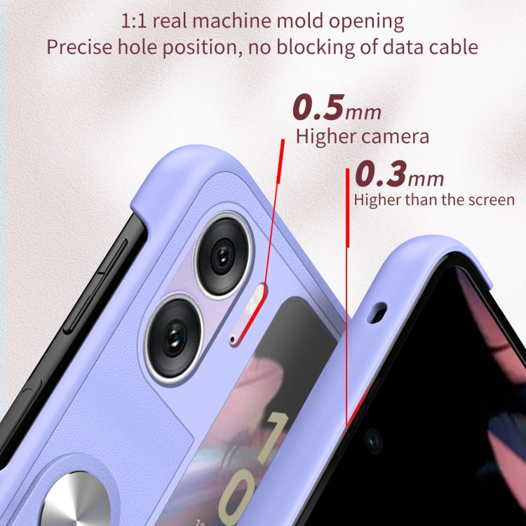 For OPPO Find N2 Flip Hand Strap Type Leather Phone Case(Purple) - Find N2 Flip Cases by PMC TechLife | Online Shopping South Africa | PMC TechLife