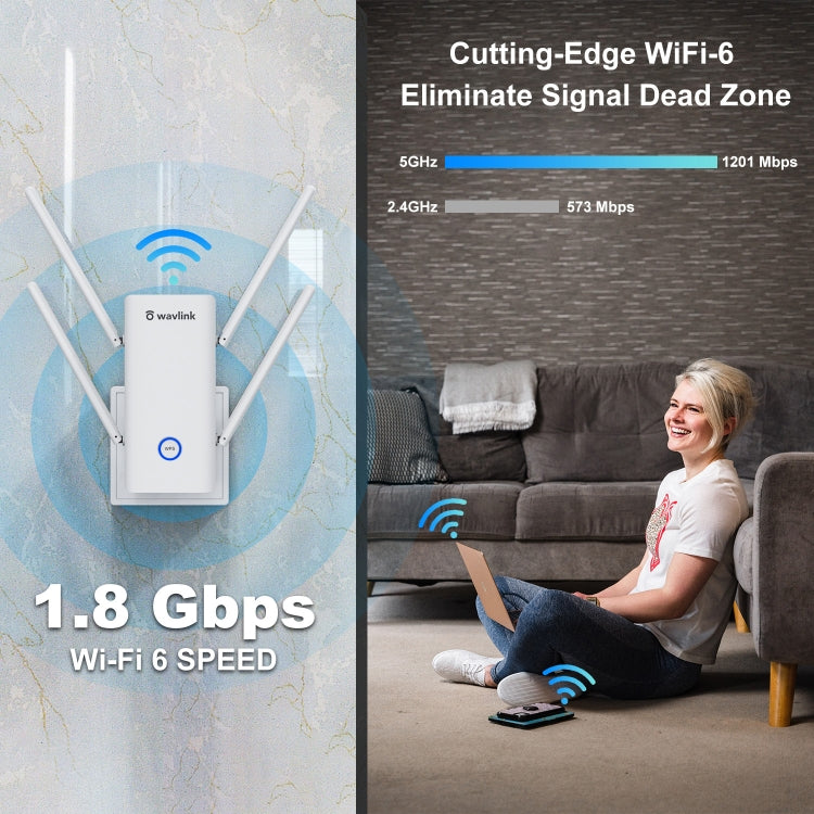 Wavlink AERIAL D4X AX1800Mbps Dual Frequency WiFi Signal Amplifier WiFi6 Extender(AU Plug) - free shipping - PMC Jewellery - Order now!