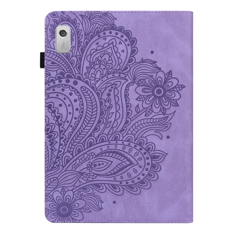 For Lenovo Tab M8 4th Gen TB-300FU Peacock Embossed Pattern Leather Tablet Case(Purple) - Lenovo by PMC TechLife | Online Shopping South Africa | PMC TechLife | Buy Now Pay Later Mobicred