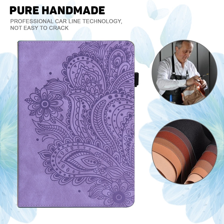 For Lenovo Tab M8 4th Gen TB-300FU Peacock Embossed Pattern Leather Tablet Case(Purple) - Lenovo by PMC TechLife | Online Shopping South Africa | PMC TechLife | Buy Now Pay Later Mobicred