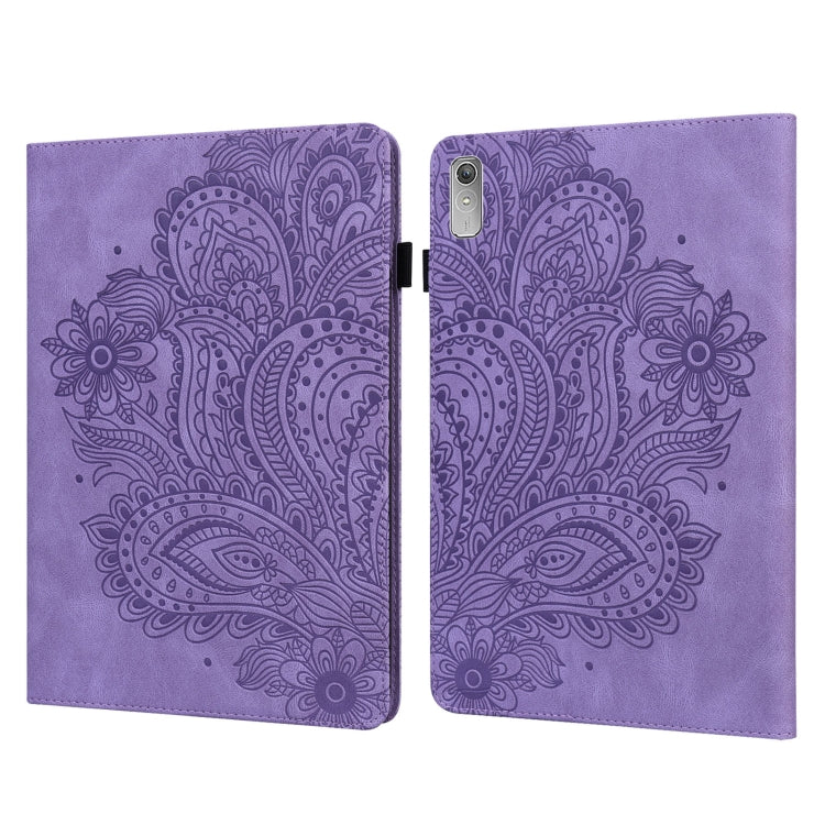 For Lenovo Tab P11 Gen 2 Peacock Embossed Pattern Leather Tablet Case(Purple) - Lenovo by PMC TechLife | Online Shopping South Africa | PMC TechLife | Buy Now Pay Later Mobicred