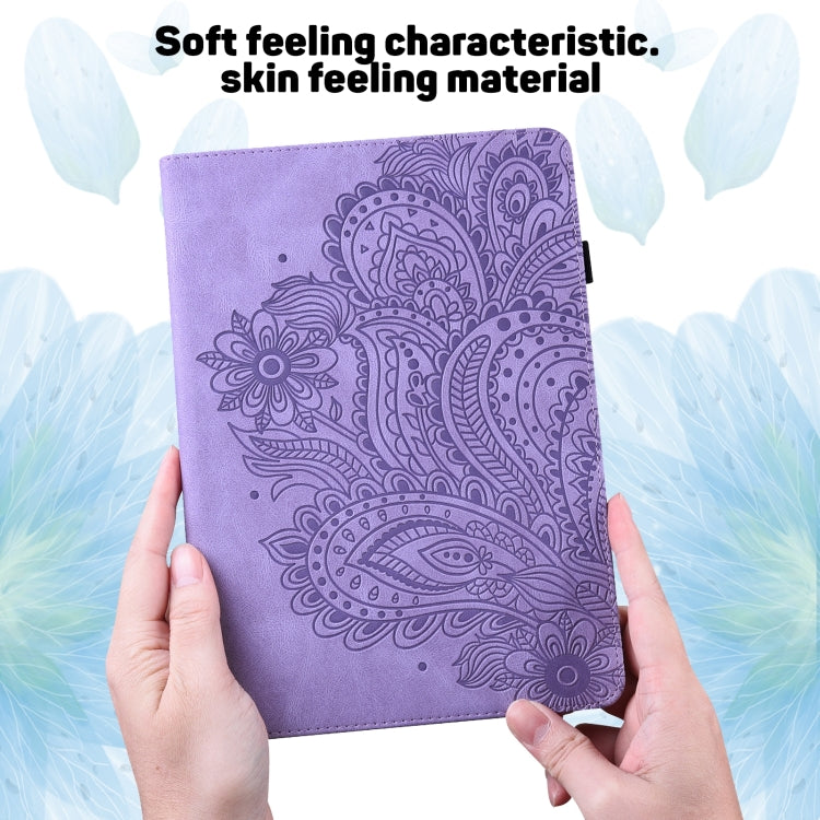 For Lenovo Tab P11 Gen 2 Peacock Embossed Pattern Leather Tablet Case(Purple) - Lenovo by PMC TechLife | Online Shopping South Africa | PMC TechLife | Buy Now Pay Later Mobicred