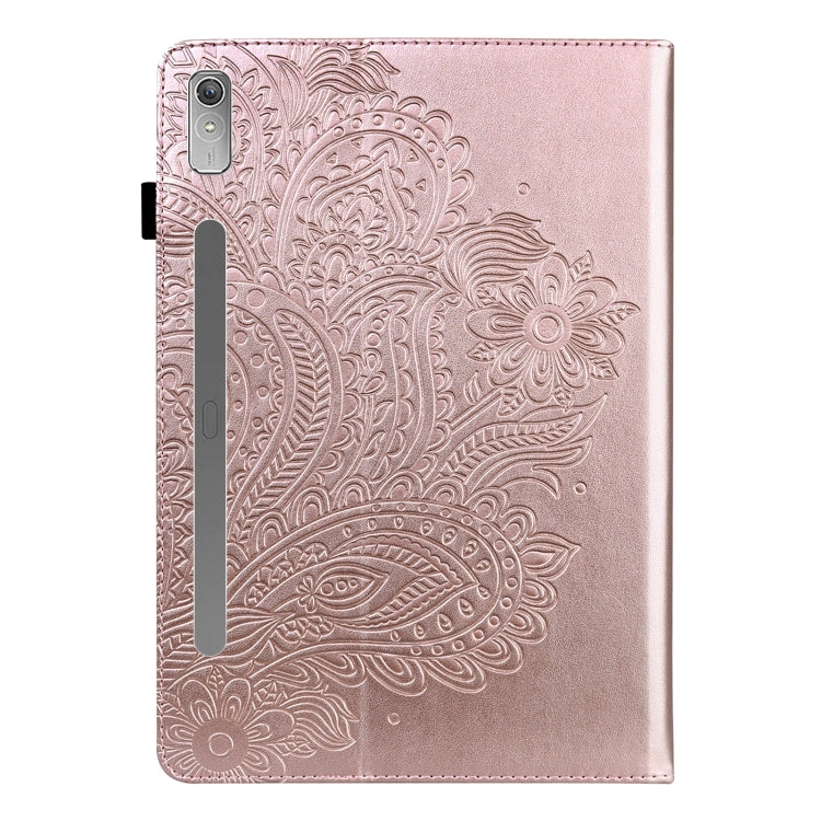For Lenovo Tab P11 Pro Gen 2 Peacock Embossed Pattern Leather Tablet Case(Rose Gold) - Lenovo by PMC TechLife | Online Shopping South Africa | PMC TechLife | Buy Now Pay Later Mobicred