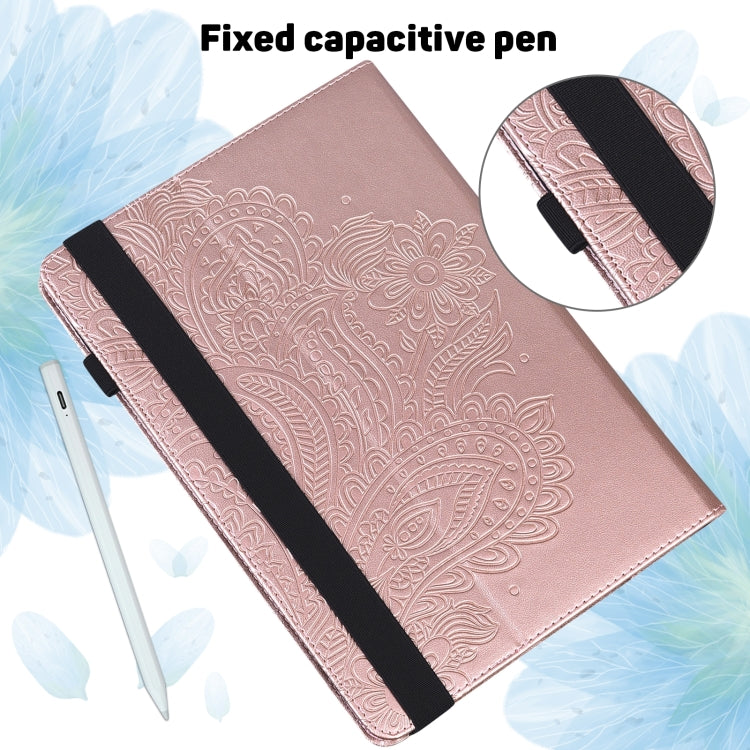For Lenovo Tab P11 Pro Gen 2 Peacock Embossed Pattern Leather Tablet Case(Rose Gold) - Lenovo by PMC TechLife | Online Shopping South Africa | PMC TechLife | Buy Now Pay Later Mobicred