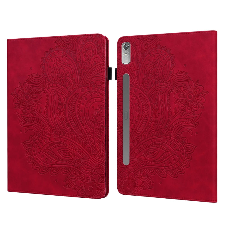 For Lenovo Tab P11 Pro Gen 2 Peacock Embossed Pattern Leather Tablet Case(Red) - Lenovo by PMC TechLife | Online Shopping South Africa | PMC TechLife | Buy Now Pay Later Mobicred