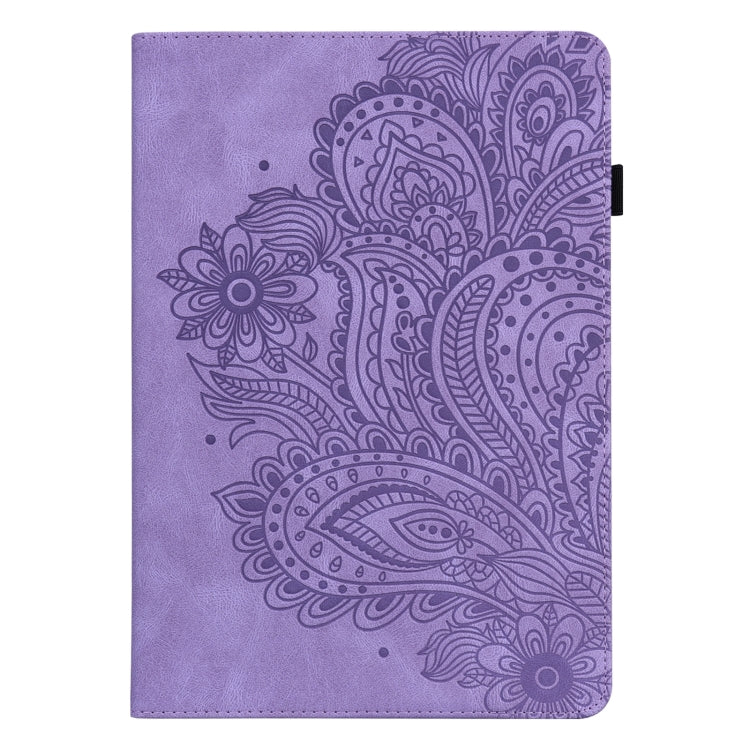For Huawei MatePad SE 10.4 2022 Peacock Embossed Pattern Leather Tablet Case(Purple) - Huawei by PMC TechLife | Online Shopping South Africa | PMC TechLife | Buy Now Pay Later Mobicred