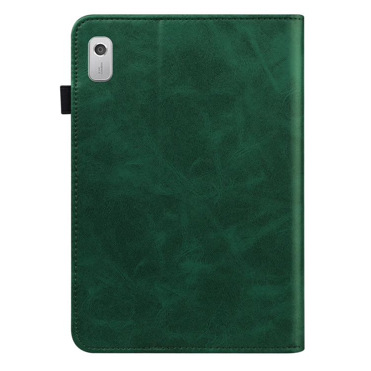 For Lenovo Tab M8 4th Gen TB-300FU Embossed Striped Leather Tablet Case(Green) - Lenovo by PMC TechLife | Online Shopping South Africa | PMC TechLife | Buy Now Pay Later Mobicred