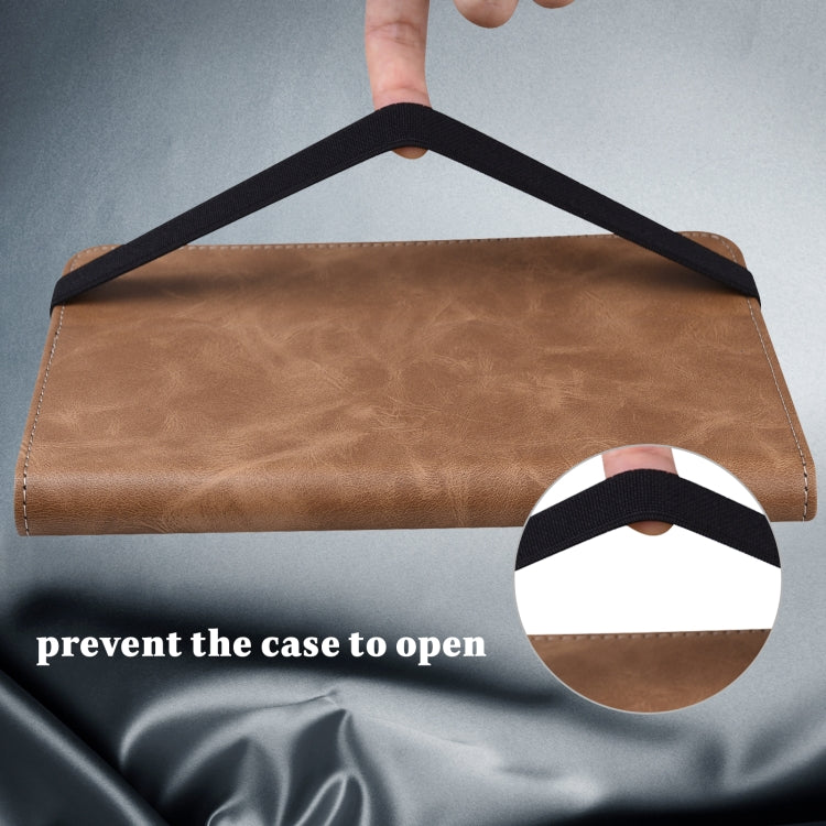 For Lenovo Tab P11 Gen 2 Embossed Striped Leather Tablet Case(Brown) - Lenovo by PMC TechLife | Online Shopping South Africa | PMC TechLife | Buy Now Pay Later Mobicred