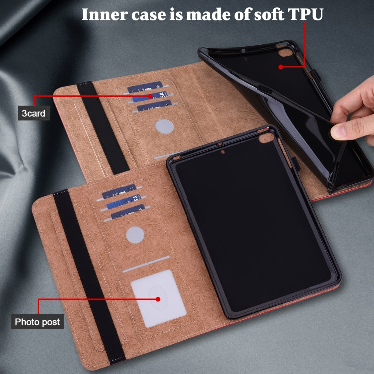 For Lenovo Tab P11 Gen 2 Embossed Striped Leather Tablet Case(Red) - Lenovo by PMC TechLife | Online Shopping South Africa | PMC TechLife | Buy Now Pay Later Mobicred