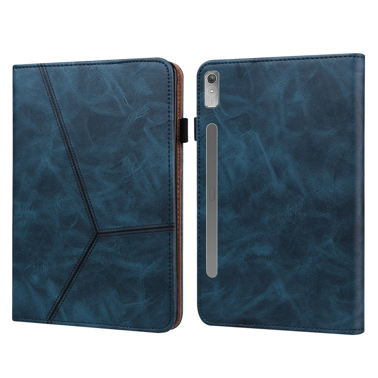 For Lenovo Tab P11 Pro Gen 2 Embossed Striped Leather Tablet Case(Blue) - Lenovo by PMC TechLife | Online Shopping South Africa | PMC TechLife | Buy Now Pay Later Mobicred
