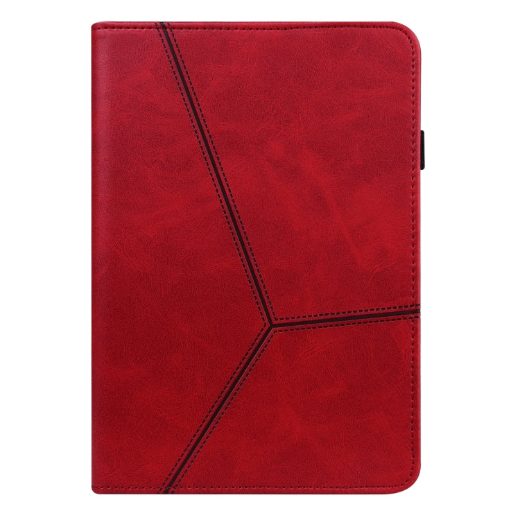 For Lenovo Tab P11 Pro Gen 2 Embossed Striped Leather Tablet Case(Red) - Lenovo by PMC TechLife | Online Shopping South Africa | PMC TechLife | Buy Now Pay Later Mobicred