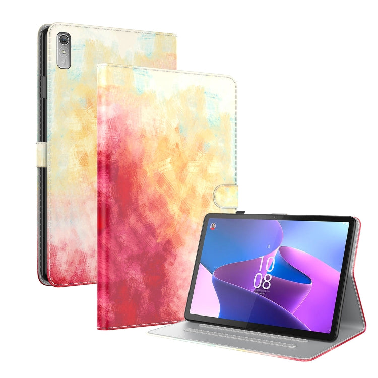 For Lenovo Tab P11 Gen 2 11.5 Watercolor Pattern Flip Leather Tablet Case(Spring Cherry) - Lenovo by PMC TechLife | Online Shopping South Africa | PMC TechLife | Buy Now Pay Later Mobicred