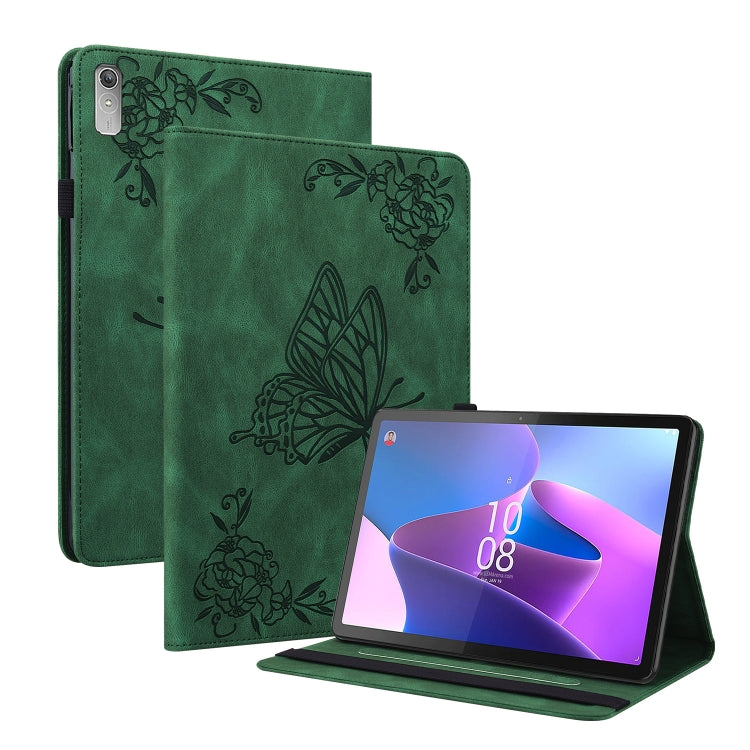 For Lenovo Tab P11 Gen 2 11.5 Butterfly Flower Embossed Leather Tablet Case(Green) - free shipping - PMC TechLife - Order now!